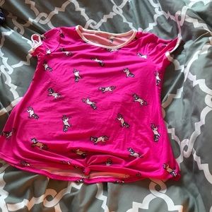 Hot pink unicorn shirt for girls